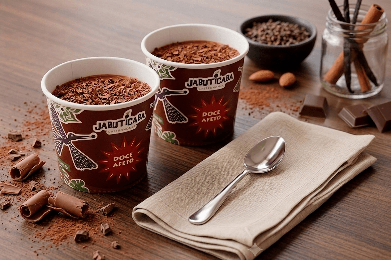 Mousse de chocolate ao leite mesclado congelado 100g