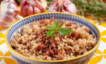 Arroz cateto integral com arroz vermelho congelado 130g