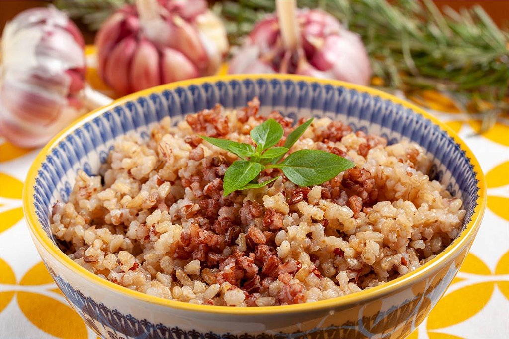Arroz cateto integral com arroz vermelho congelado 130g